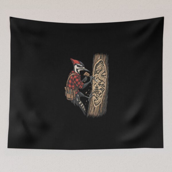 Item preview, Woodpecker Wood Carver Dragon Art designed and sold by drawlinershop.