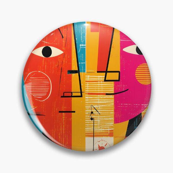 Item preview, Gemini Zodiac Twin Faces in Bold Geometric Colors with Vibrant Astrology Wall Art designed and sold by OlfactoART Studio.