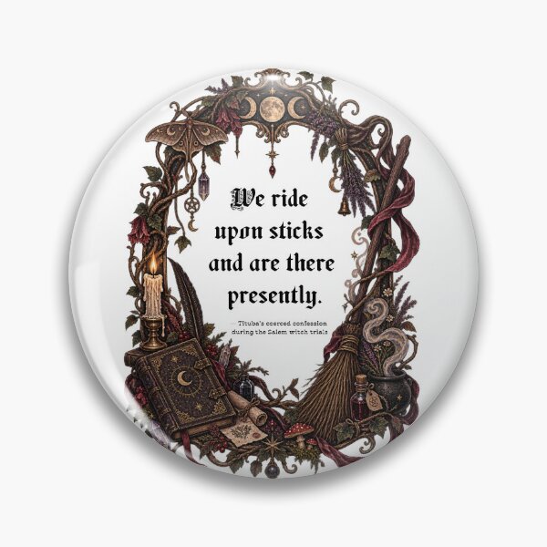 Item preview, We Ride Upon Sticks And Are There Presently - Tituba Salem Witch Trials Quote | Dark Academia Witch Frame designed and sold by Neurospicy Trolls.
