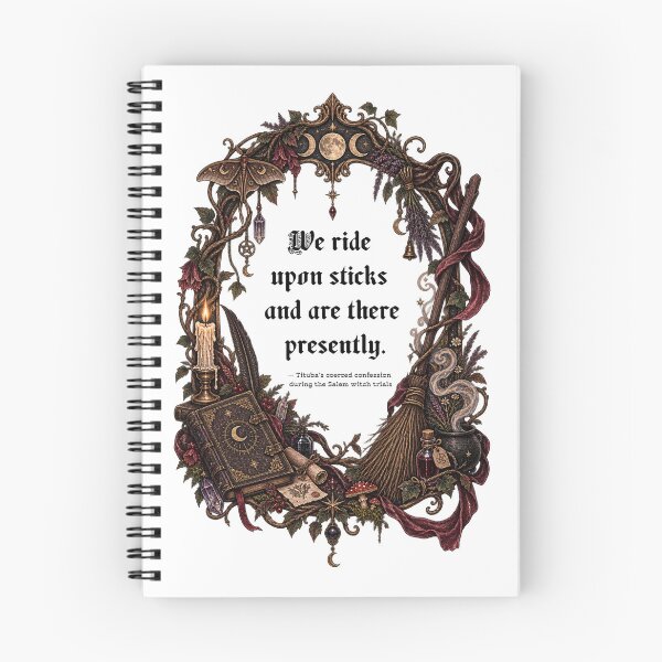 Item preview, We Ride Upon Sticks And Are There Presently - Tituba Salem Witch Trials Quote | Dark Academia Witch Frame designed and sold by Neurospicy Trolls.