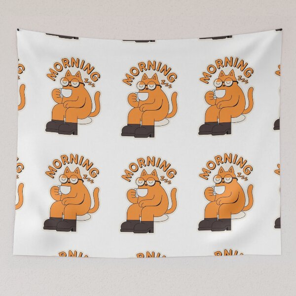 Item preview, A cat in a relaxing morning scene. designed and sold by MOCH- ART.