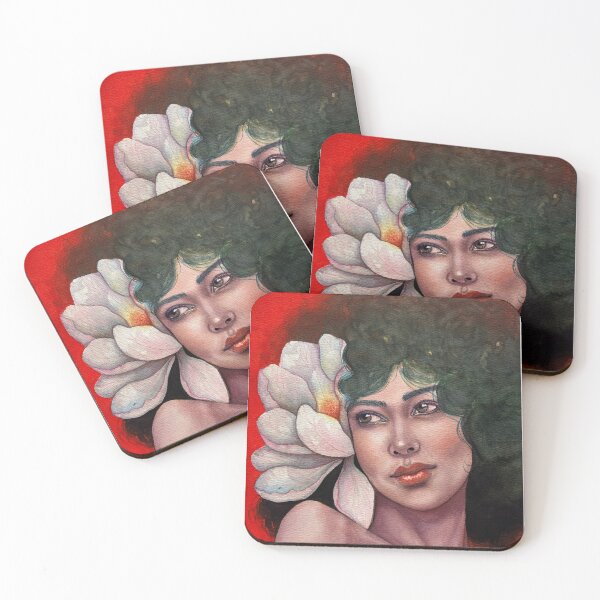 Item preview, Unfolding | Woman & Magnolia Watercolour Portrait designed and sold by ArithraStudio.