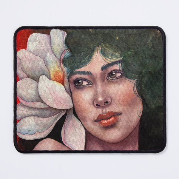 Item preview, Unfolding | Woman & Magnolia Watercolour Portrait designed and sold by ArithraStudio.