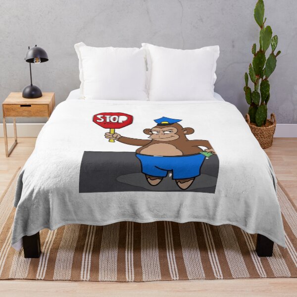 Item preview, Funny Monkey Police Officer holding STOP Sign Cartoon Illustration designed and sold by jhgjykuo.