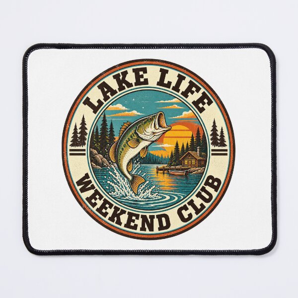 Item preview, Vintage Lake Life Weekend Club Fishing Emblem designed and sold by urbinet.