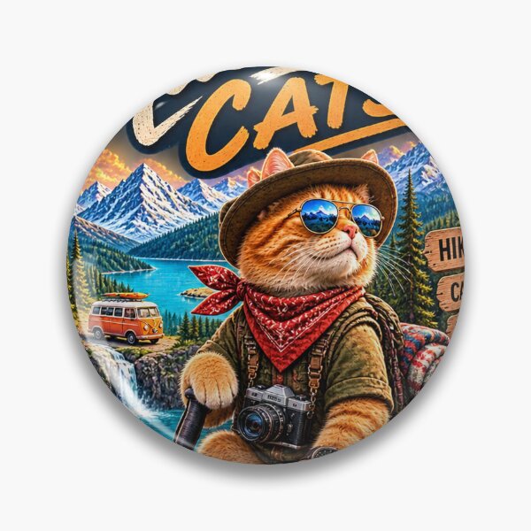 Item preview, Adventure Cat Hiking  Mountain Explorer  Outdoor Camping Cat Design designed and sold by TeeVibeHaus.