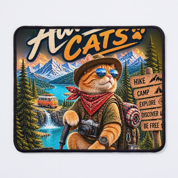 Item preview, Adventure Cat Hiking Mountain Explorer Outdoor Camping Cat Design designed and sold by TeeVibeHaus.