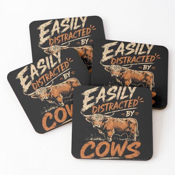 Item preview, Easily Distracted By Cows Highland Cattle Lover Farmer Rancher designed and sold by HumansStuck12.