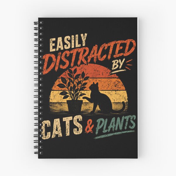 Item preview, Easily Distracted By Cats & Plants Cat Lover Plant Parent Pet Owner Gardener Houseplant designed and sold by HumansStuck12.