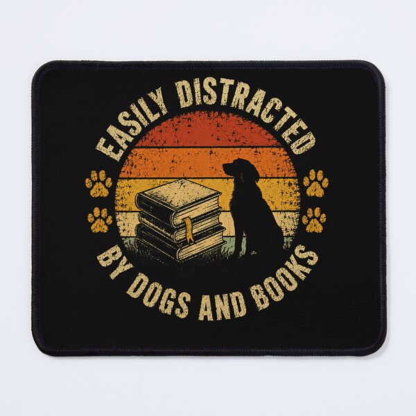 Item preview, Easily Distracted By Dogs And Books Dog Lover Bookworm Reader designed and sold by SkeletonsDanger.