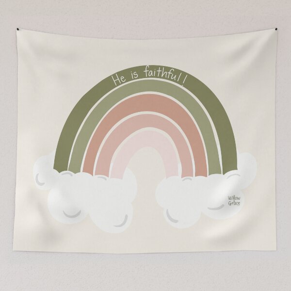 Artikelvorschau, Er ist treu – Regenbogen entworfen und verkauft von Willow & Grace Designs.