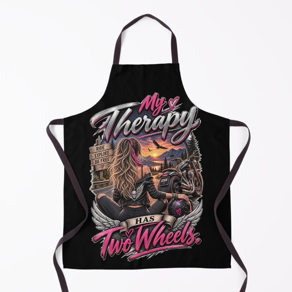 Item preview, My Therapy Has Two Wheels Biker Girl designed and sold by Wild Ink Studio by Barbara.