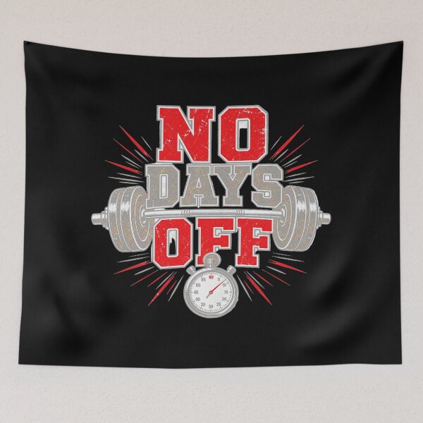 Item preview, No Days Off Gym Barbell Vintage T-Shirt — Dark Edition designed and sold by TheOddPrints.