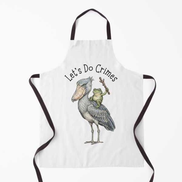 Item preview, Shoebill Stork and Frog "Let's Do Crimes" Funny Vintage Illustration designed and sold by jhgjykuo.