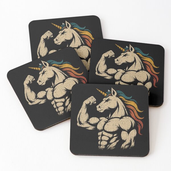 Item preview, Retro Muscular Unicorn Power Fantasy Vintage Gym designed and sold by Moizento.