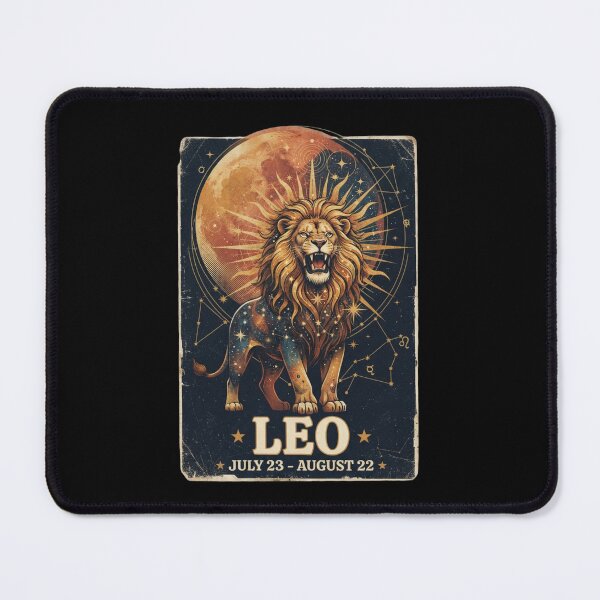Item preview, Leo Zodiac Vintage Poster Roaring Leo Blood Moon Design | Astrology Star Sign T-Shirt & Sticker designed and sold by Cary-s.