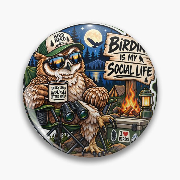 Item preview, Birding Is My Social Life | Funny Owl Birdwatcher Camping Design designed and sold by Jankes88.