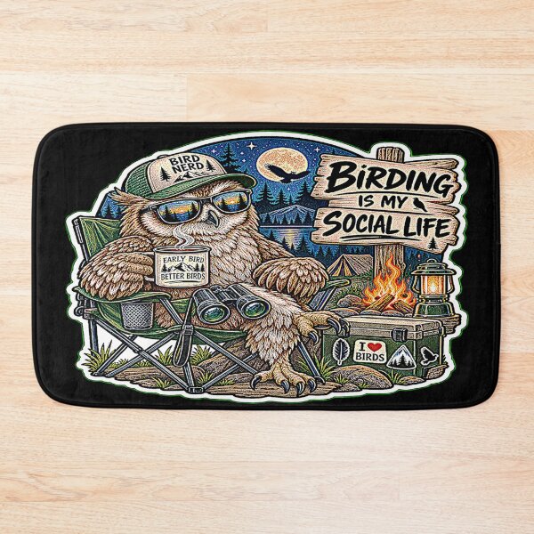 Item preview, Birding Is My Social Life | Funny Owl Birdwatcher Camping Design designed and sold by Jankes88.