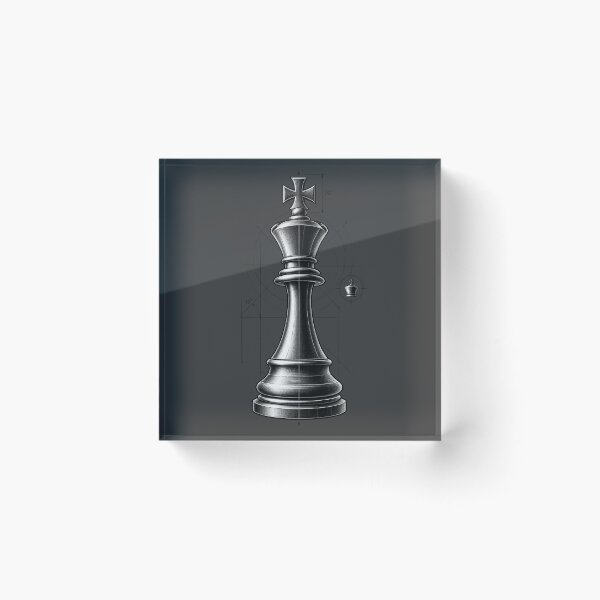 Artikelvorschau, Metallischer Schachkönig – Minimalistisches Schachdesign entworfen und verkauft von PrintGo26.