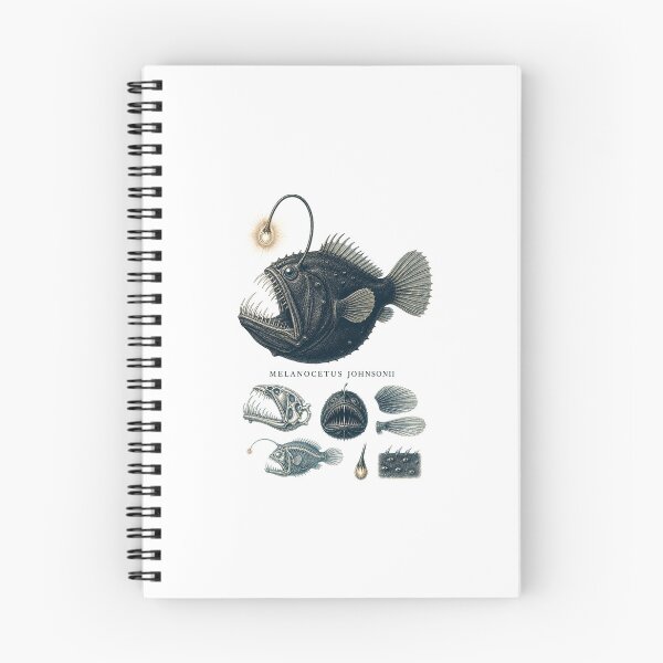 Item preview, Black Devil Anglerfish Deep Sea Natural History Art designed and sold by AMICO77.