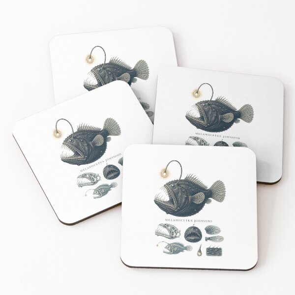 Item preview, Black Devil Anglerfish Deep Sea Natural History Art designed and sold by AMICO77.
