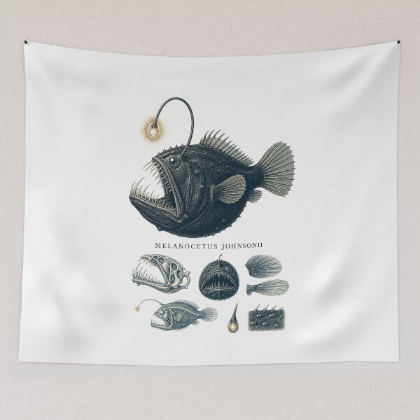 Item preview, Black Devil Anglerfish Deep Sea Natural History Art designed and sold by AMICO77.