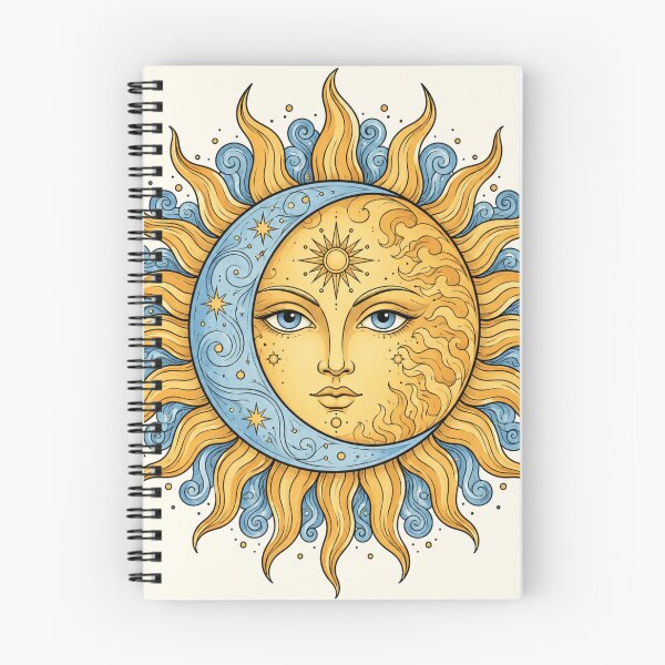 Item preview, Celestial Sun and Moon Face – Mystical Retro Psychedelic Art designed and sold by Xapicx.