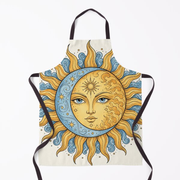 Item preview, Celestial Sun and Moon Face – Mystical Retro Psychedelic Art designed and sold by Xapicx.