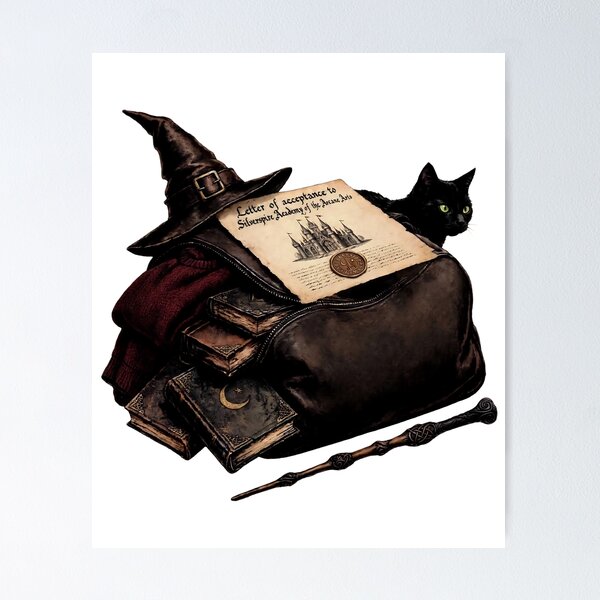 Item preview, Silverspire Academy of the Arcane Arts part 1 - Letter of Acceptance to Wizard Academy - Dark Academia designed and sold by Neurospicy Trolls.