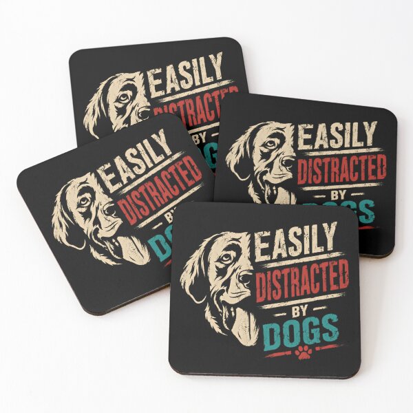 Item preview, Easily Distracted By Dogs Dog Lover Pet Owner Canine Enthusiast designed and sold by SkeletonsDanger.