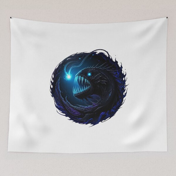 Item preview, Black Devil Anglerfish Deep Sea Natural History Art designed and sold by AMICO77.