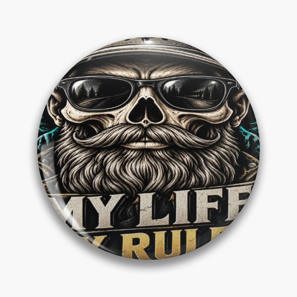 Item preview, Bearded Skull Biker My Life My Rules designed and sold by FABIOLA1970.
