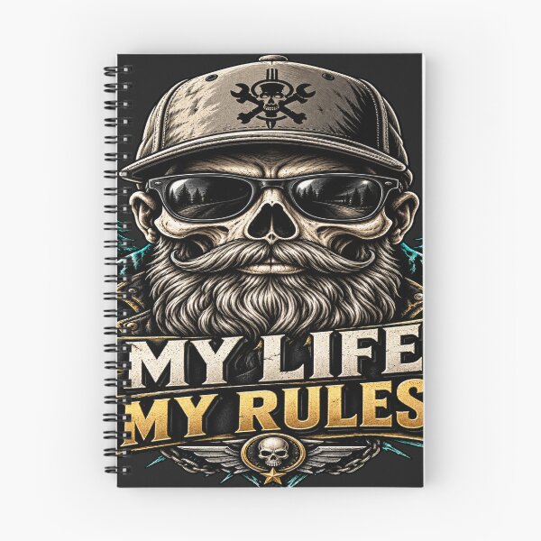 Item preview, Bearded Skull Biker My Life My Rules designed and sold by FABIOLA1970.