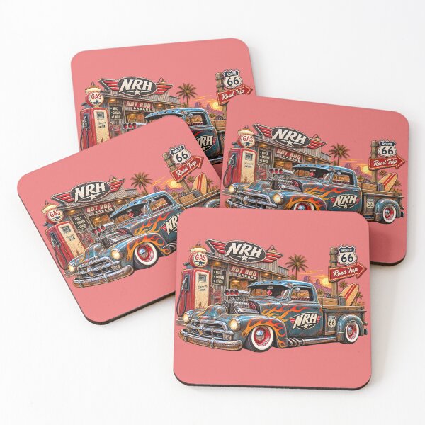 Item preview, Route 66 Hot Rod Pickup designed and sold by Normandy Road Heritage™ - Vintage Garage Art.