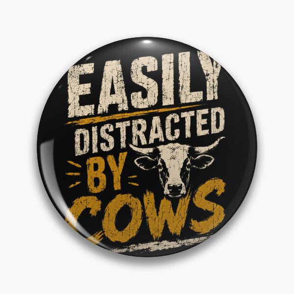 Item preview, Easily Distracted By Cows Farm Animal Lover Cattle Rancher designed and sold by HumansStuck12.