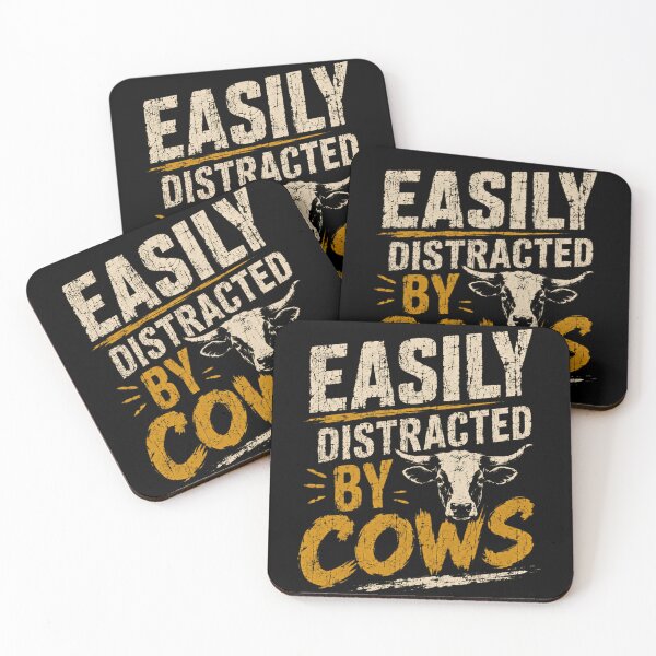 Item preview, Easily Distracted By Cows Farm Animal Lover Cattle Rancher designed and sold by HumansStuck12.