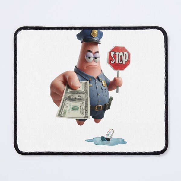 Item preview, Funny Police Officer Patrick Star "Give Me The Money" Parody Art designed and sold by jhgjykuo.