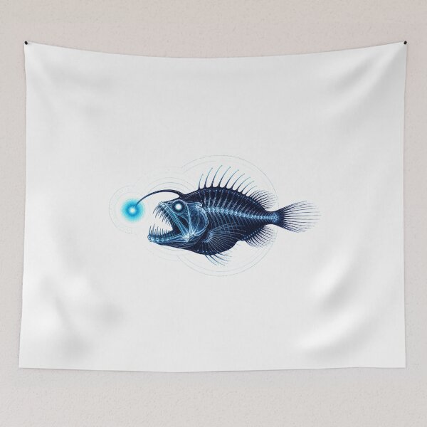 Item preview, Black Devil Anglerfish Deep Sea Natural History Art designed and sold by AMICO77.