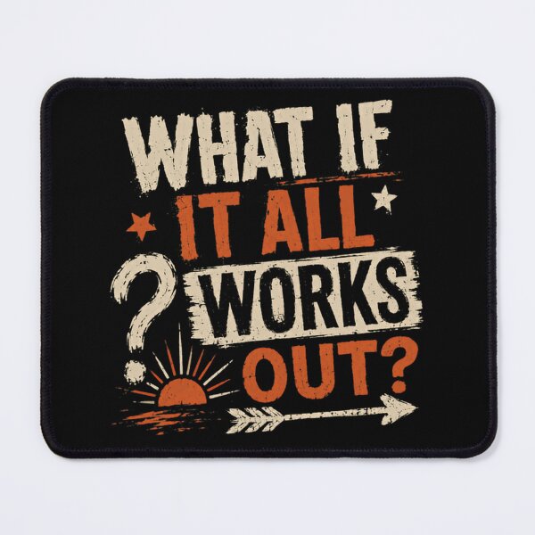Item preview, What If It All Works Out? Motivational Quote Optimist Encouragement designed and sold by SkeletonsDanger.