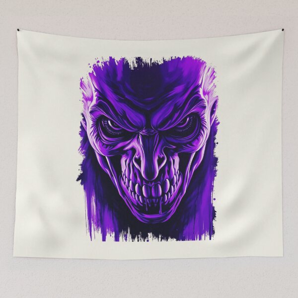 Item preview, Neon Purple Demonic Monster Grin Gothic Cyberpunk Horror Art designed and sold by ERODED SELF.