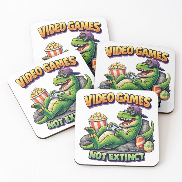 Item preview, Video Games Not Extinct Funny T Rex Gamer Dinosaur Design designed and sold by The-T-In-Retro.