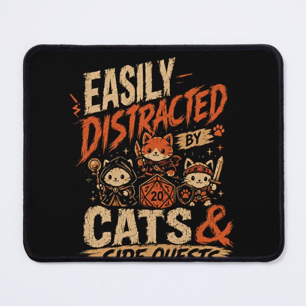 Item preview, Easily Distracted By Cats & Side Quests Gamer Cat Lover Roleplayer designed and sold by HumansStuck12.