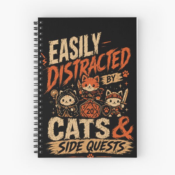 Item preview, Easily Distracted By Cats & Side Quests Gamer Cat Lover Roleplayer designed and sold by HumansStuck12.