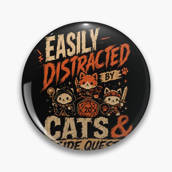 Item preview, Easily Distracted By Cats & Side Quests Gamer Cat Lover Roleplayer designed and sold by HumansStuck12.