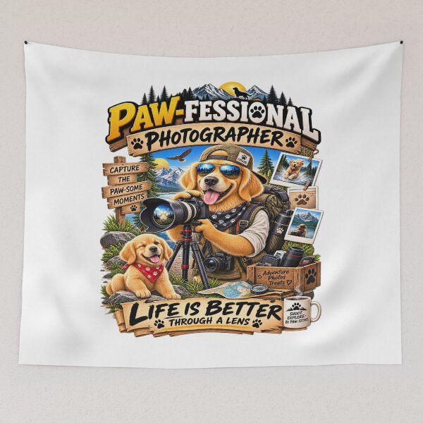 Item preview, Paw-Fessional Photographer Dog – Funny Photography Dog Gift designed and sold by TeeVibeHaus.