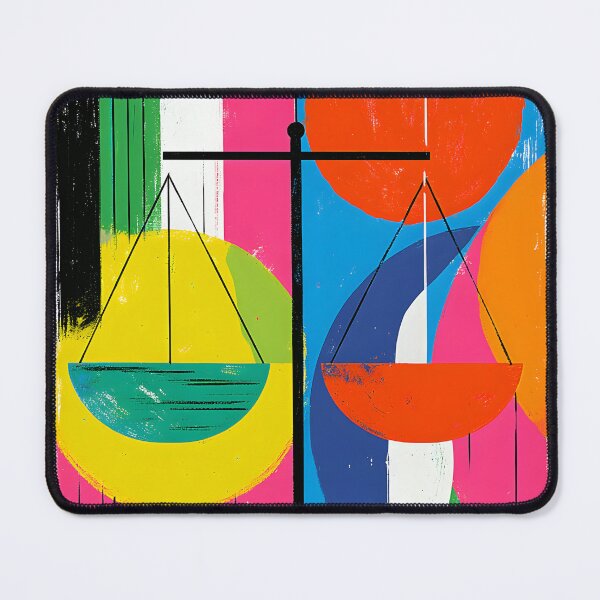 Item preview, Libra Zodiac Harmony in Bold Geometric Colors with Vibrant Contemporary Astrology Wall Art designed and sold by OlfactoART Studio.