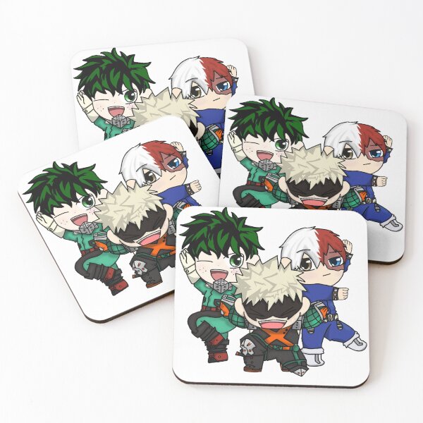 Item preview, bakugo deku and todoroki chibis designed and sold by AnimeSuperFan.