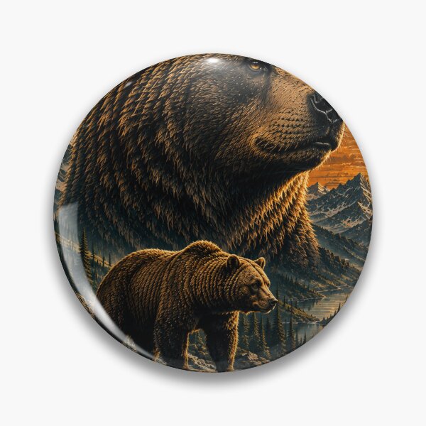 Item preview, Mountain Guardian Bear – Wilderness Wildlife Art designed and sold by TeeVibeHaus.