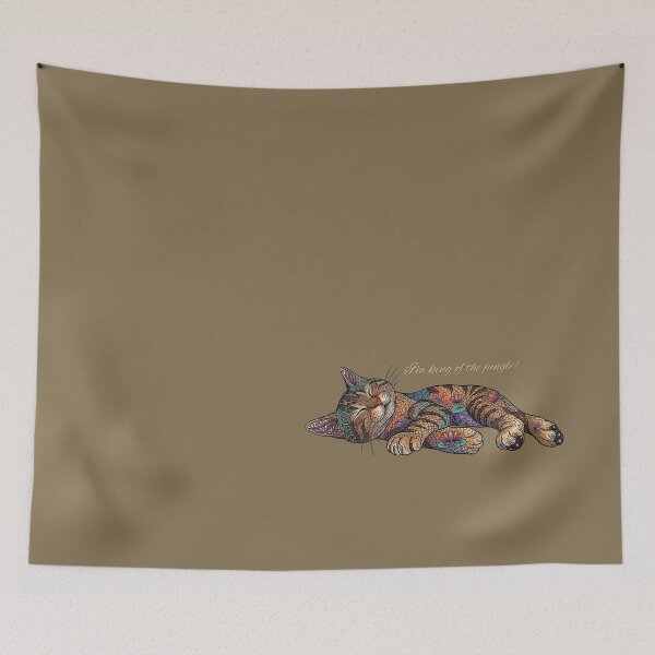 Item preview, CAT ART, SLEEPING KITTEN, BOHO FELINE, BOHEMIAN DESIGN designed and sold by classic car craze.