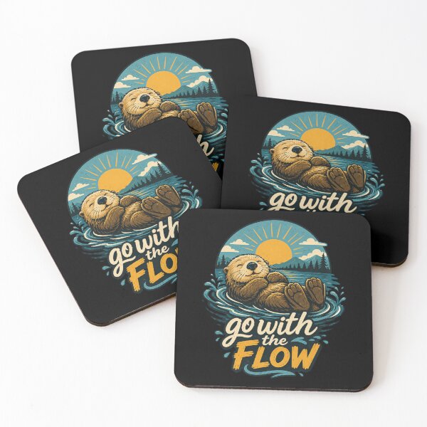 Item preview, Go With The Flow Otter | Cute Floating Sea Otter Outdoor Humor designed and sold by Cree8if.